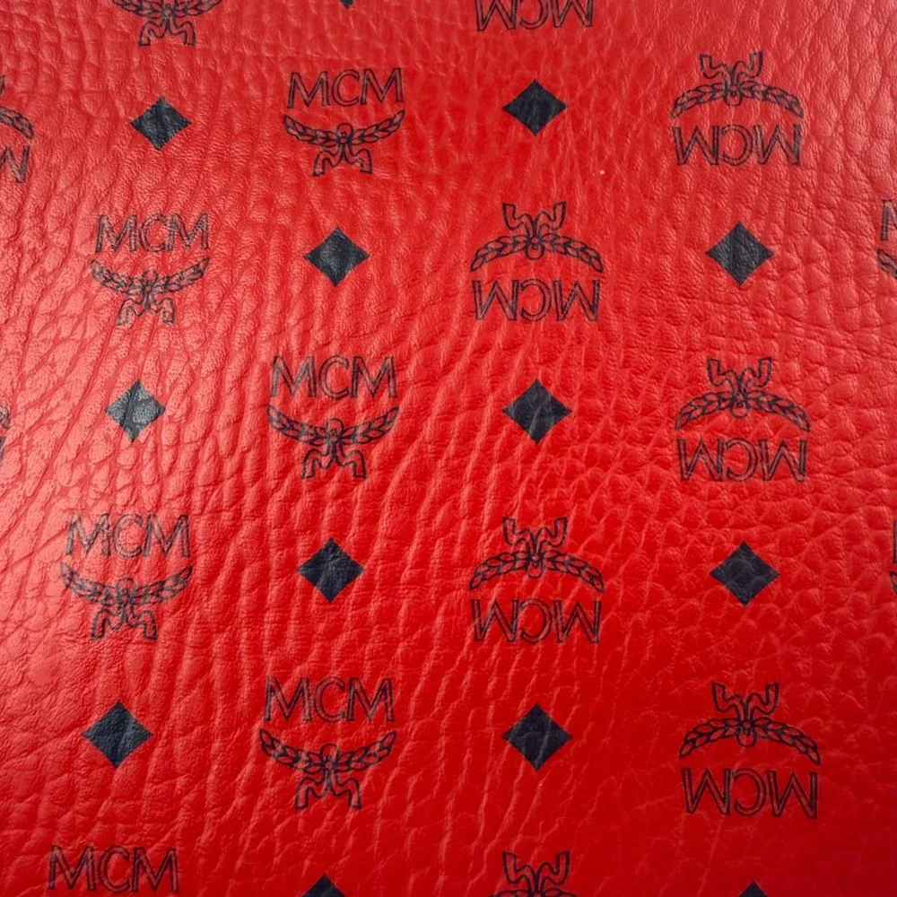 MCM Visetos Monogram Red Leather Clutch Crossbody Bag MYZ FSTA07 XC001 - Picture 2 of 11